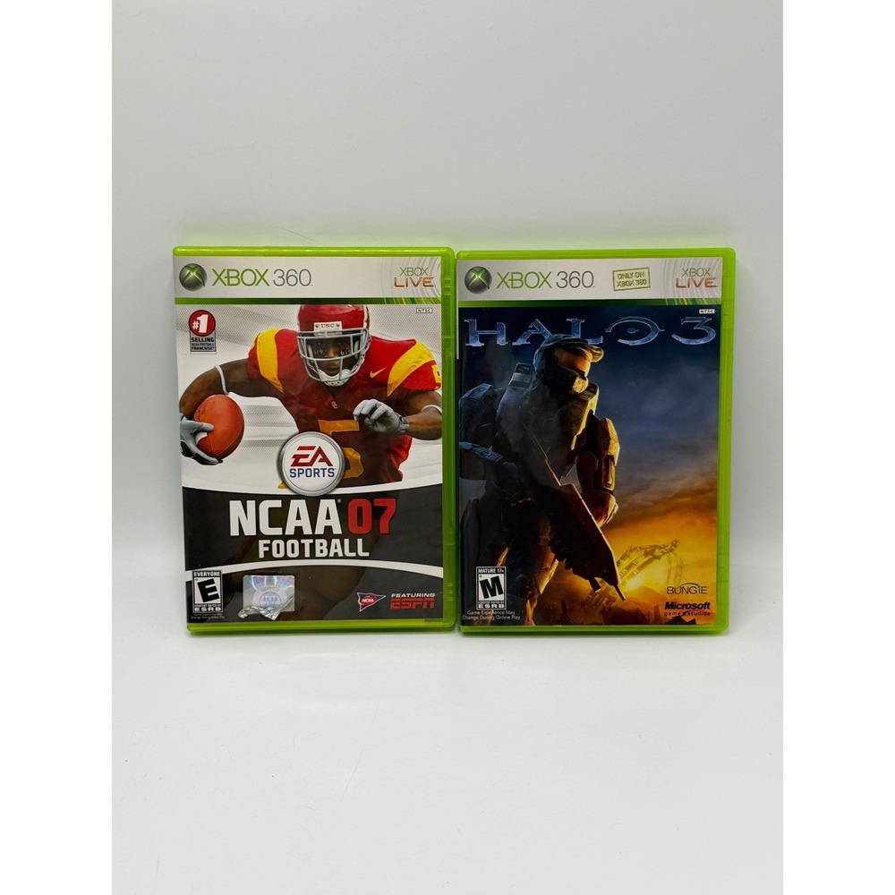 Xbox 360 Game Lot Halo 3 & NCAA Football 07 with Manuals  UNTESTED